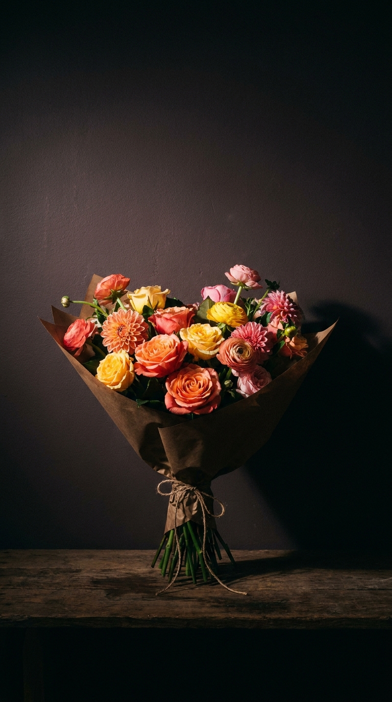 The Celebration, mixed blooms that say Happy birthday