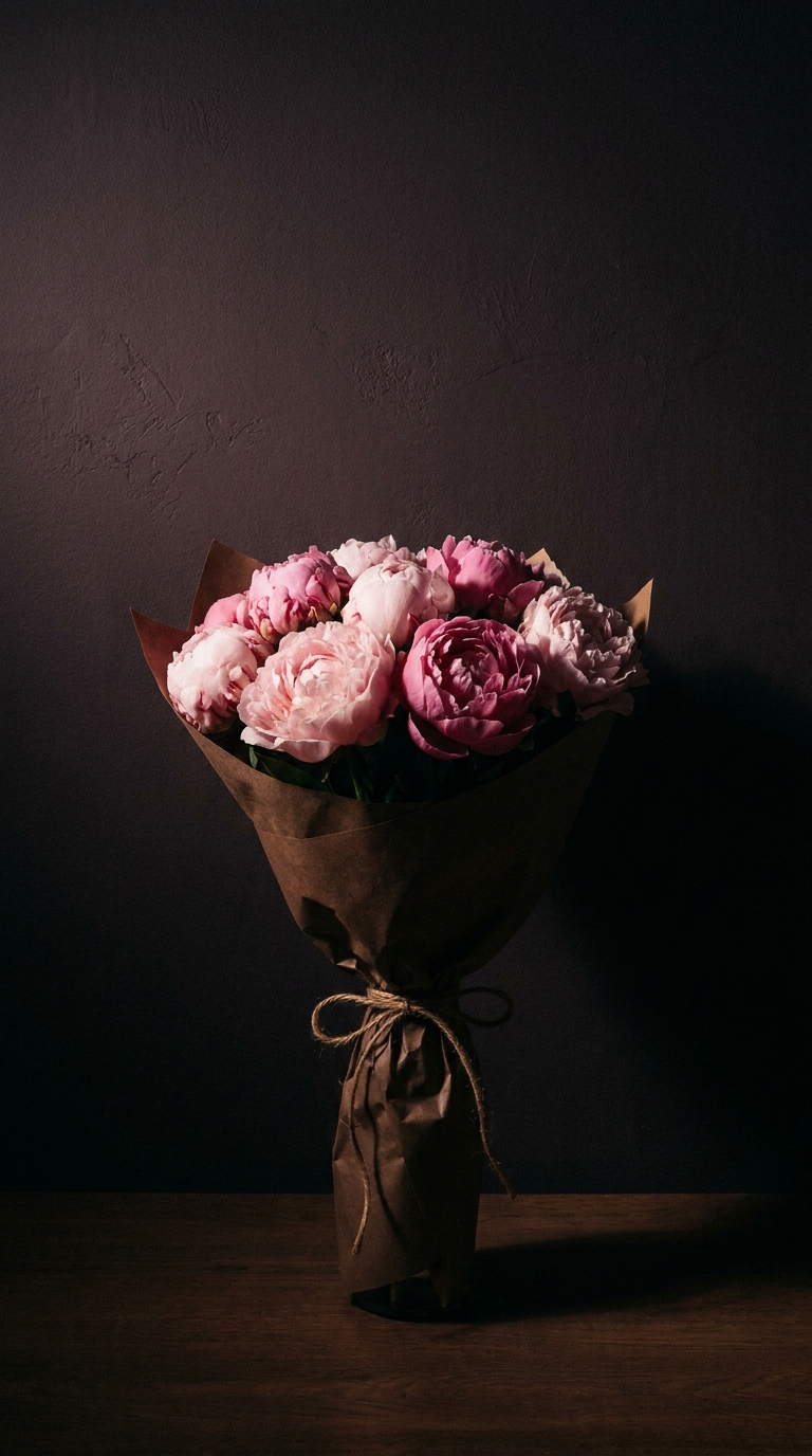 A digital bouquet of peonies you can send by link